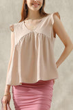 V NECK RUFFLE SLEEVE TOP