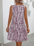 BURNT PRINT SLEEVELESS LOOP DRESS_CWDSD4142