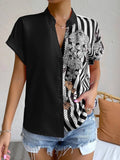 DOUBLE COLOR FLORAL BUTTON-UP SHIRT_CWTSTS0417