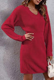 V NECK LONG SLEEVED WAIST SWEATER