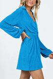 WOMEN KNITTED BELTING WRAP DRESS