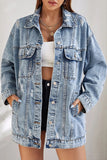 LOOSE FIT LONG SLEEVE DENIM JACKET WITH POCKETS