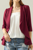 Womens Lightweight Thin 3/4 Sleeve Open Front Blazer Jacket With Plus Size