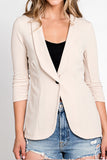 ONE BUTTON WITH SHIRRING DETAILED SLEEVE BLAZER