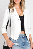 SHAWL COLLAR SHORT BLAZER WITH SHIRRING SLEEVE