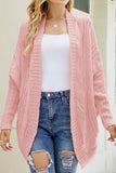 WOMEN CHUNKY KNITTED SOLID FALL WINTER CARDIGAN