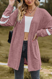 WOMEN LIGHTWEIGHT STRIPE SLEEVE CARDIGAN