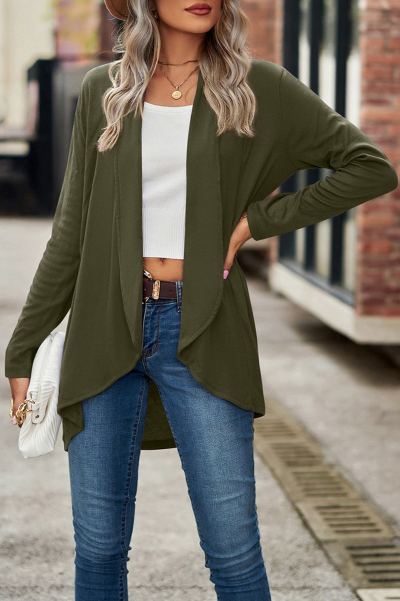 WOMEN LIGHTWEIGHT FLUTTER OPEN FRONT CARDIGAN