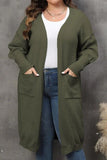 WOMEN PLUS SIZE OPEN FRONT KNIT CARDIGAN