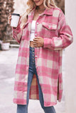 WOMEN OVERSIZED KNEE LENGTH PLAID COAT