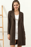 LONG SLEEVE DRAPE OPEN FRONT OFFICE TRENCH JACKET BLAZER