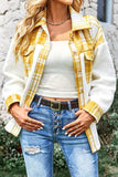 BLOCK PLAID BUTTONED CASUAL SHIRTS JACKET