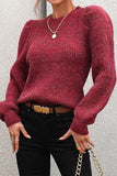 LOOSE FIT LEG OF MUTTON SLEEVE KNIT WARM SWEATER