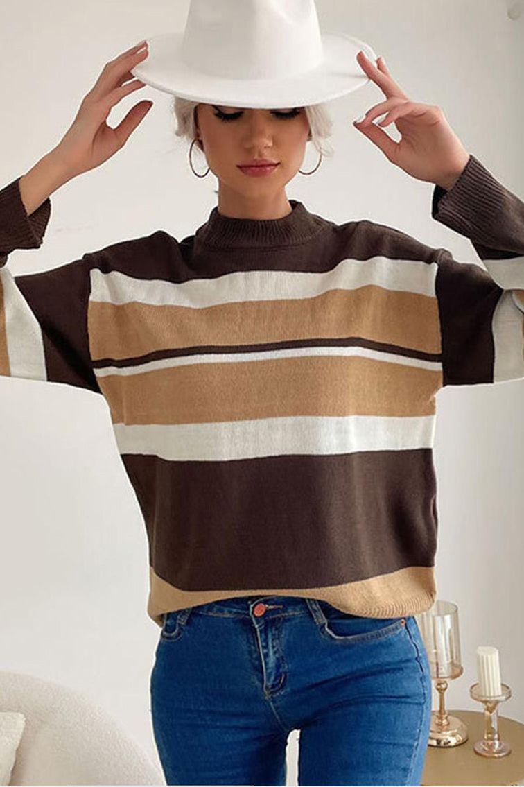 COLOR BLOCK DAILY SWEATER TOP