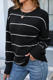 STRIPE KNIT PULL OVER SWEATER TOP