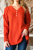 FRINGE SHOULDER BUTTON DOWN SWEATER KNIT TOP