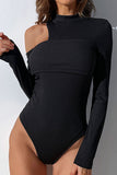 HOLE SHOULDER LONG SLEEVED TIGHT BODYSUIT