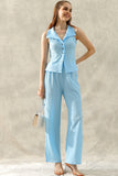 TINY EMBOSSING VEST TOP AND SLIT PANT SET