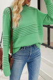 WOMEN RIBBED CABLE KNIT JUMPER TOP SWEATER