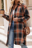 WOMEN CLASSIC PLAID PATTERN LONG LENGTH SHACKET