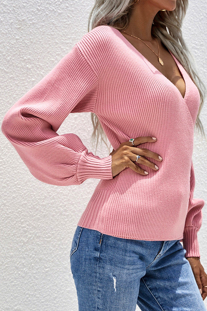 SOLID COLOR KNIT TOP