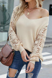 LACE SLEEVE TUNIC SWEATER TOP