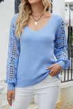 LACE SLEEVE TUNIC SWEATER TOP