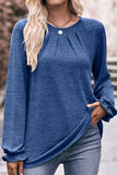 WOMEN OVERSIZED LOOSE FIT SHIRRED PULLOVER TOP