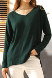 V NECK PULLOVER SWEATER KNIT TOP