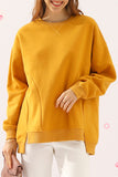 LONG SLEEVE ROUND NECK CUT HEM SWEATSHIRT