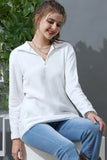 HIGH NECK HALF ZIP UP FLEECE PULLOVER JACKET WITH POCKETS