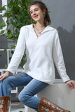HIGH NECK HALF ZIP UP FLEECE PULLOVER JACKET WITH POCKETS