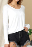 LONG SLEEVE V NECK TRENDY TUNIC TOP