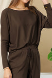 LONG SLEEVE WIDE ROUND NECK BASIC TUNIC TOP