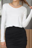 LONG SLEEVE ROUND NECK TUNIC CASUAL T SHIRT