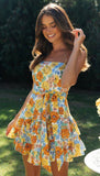 CAKE DRESS WITH PRINTED HALTER AND BELT_CWDSD4041