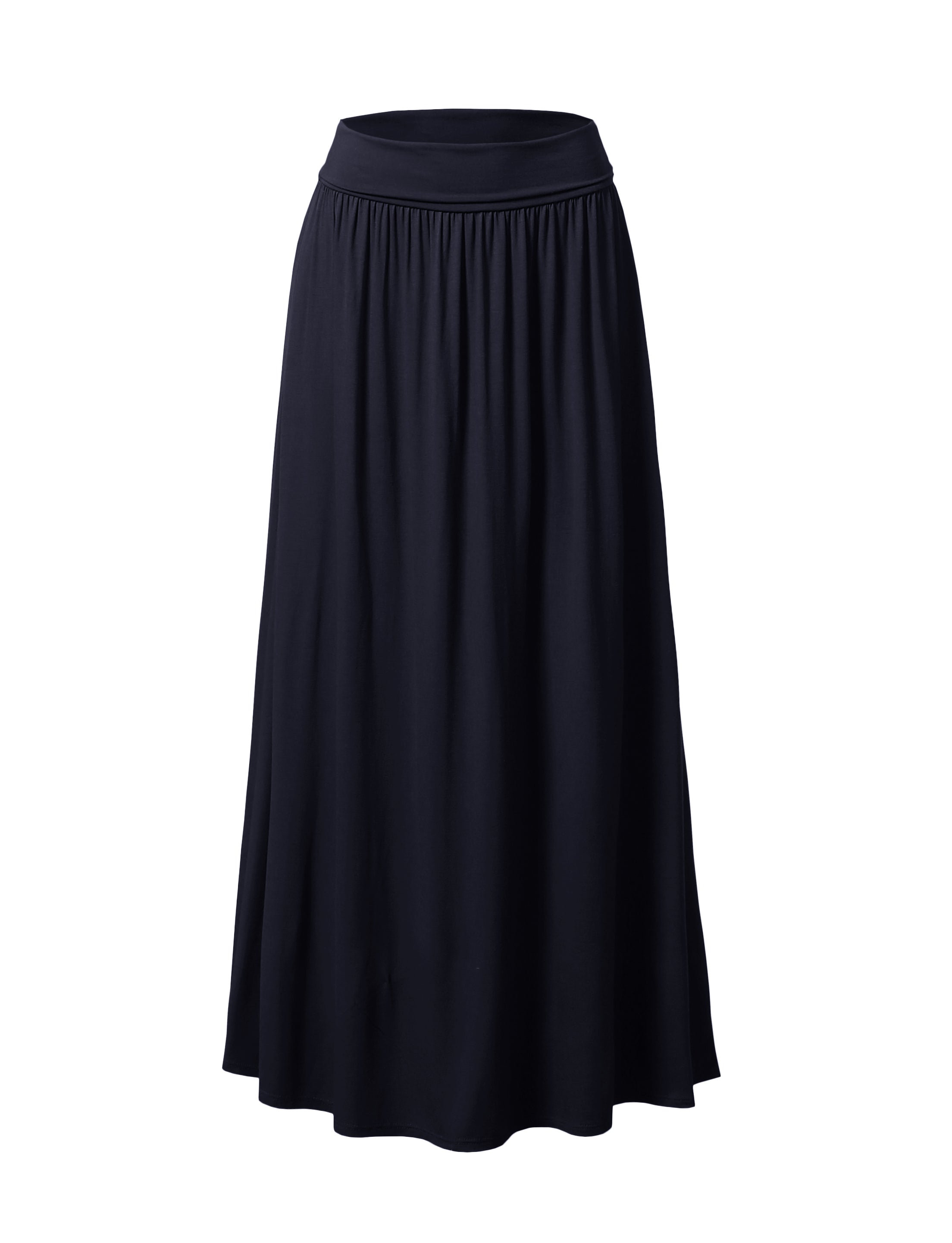 WOMEN'S HIGH WAIST ELASTIC CLOSURE GATHER MAXI SKIRT