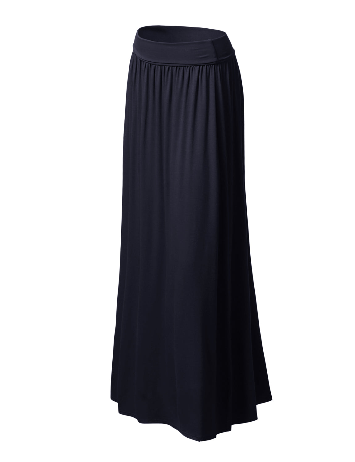 WOMEN'S HIGH WAIST ELASTIC CLOSURE GATHER MAXI SKIRT