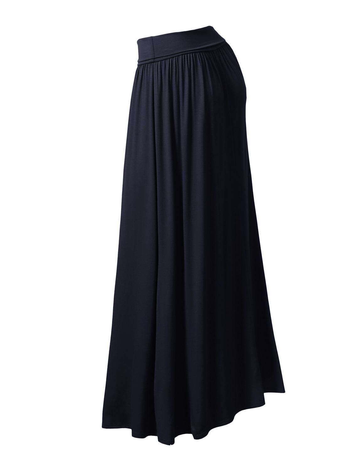 WOMEN'S HIGH WAIST ELASTIC CLOSURE GATHER MAXI SKIRT