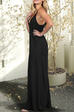 WOMENS SLEEVELESS CAMISOLE NECKLINE MAXI DRESS WITH SPAGHETTI STRAP AND 2 SIDE HAND POCKETS