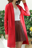 WOMENS LIGHT WEIGHT LONG SLEEVE OPEN FRONT LONG CARDIGAN