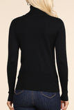 WOMEN'S STRETCH KNIT TURTLE NECK LONG SLEEVE PULLOVER SWEATER