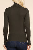 WOMEN'S STRETCH KNIT TURTLE NECK LONG SLEEVE PULLOVER SWEATER