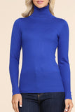 WOMEN'S STRETCH KNIT TURTLE NECK LONG SLEEVE PULLOVER SWEATER