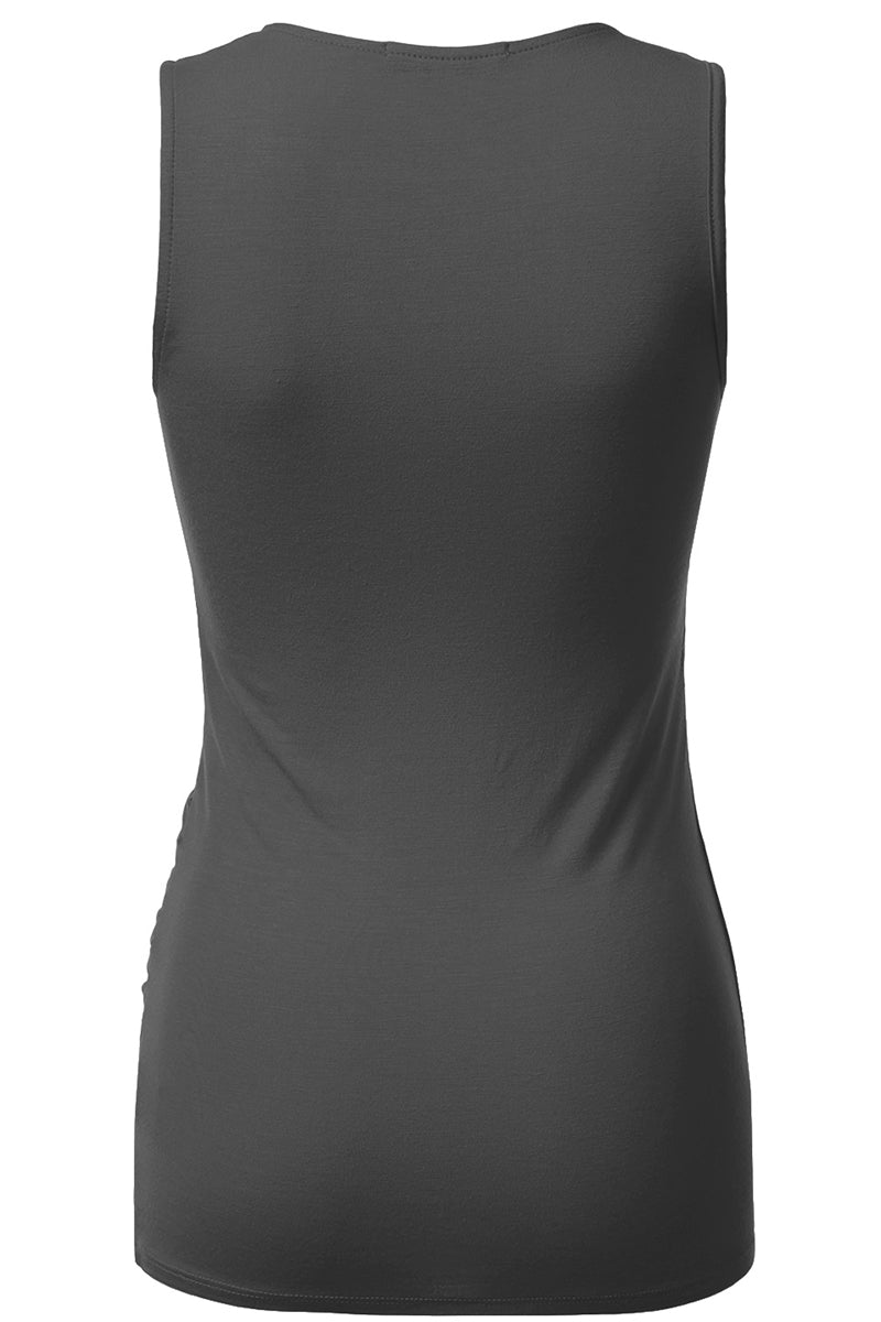 WOMENS SLEEVELESS TANK TOPS DEEP V-NECK SURPLICE WRAP WITH PLUS SIZE