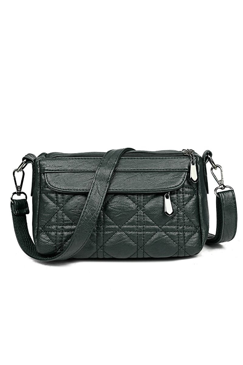 DOUBLE LAYER SOFT LEATHER SHOULDER BAG