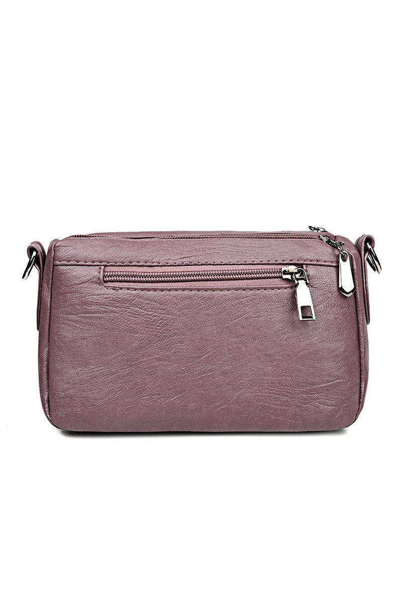 DOUBLE LAYER SOFT LEATHER SHOULDER BAG