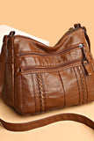 TEXTURE SOFT LEATHER MESSENGER BAG