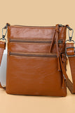 SOFT LEATHER VERTICAL ZIPPER SHOULDER BAG