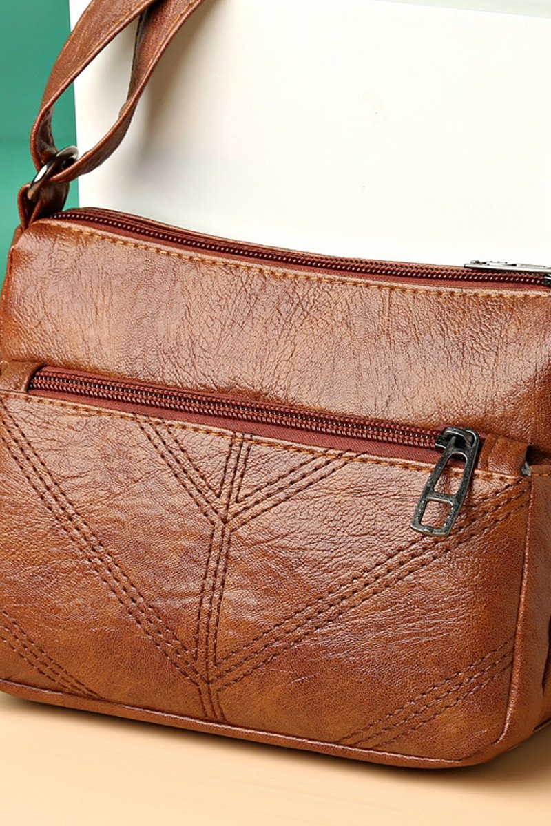 SOFT LEATHER SQUARE MESSENGER BAG